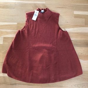 NWT LOFT Mock Neck Swing Sweater Tank